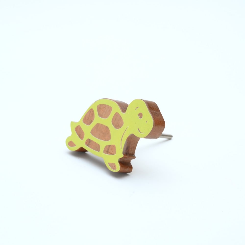 Handmade Acacia Wood Turtle Knob for Kids Furniture